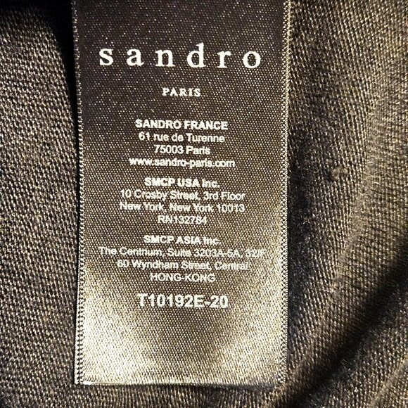 Sandro Paris Black Silk Linen  S Top Luxe Minimalist Parisian Chic Businesscore - Picture 8 of 11